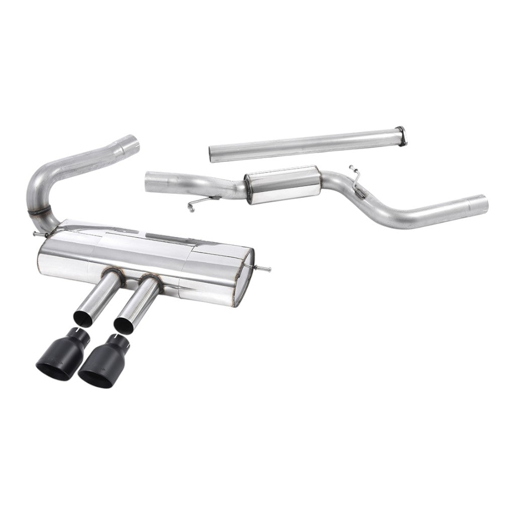 MILLTEK SSXFD123 Cat-Back Exhaust, 3'' (Dual GT-100 Black Tips) for FORD Focus ST Estate / Sedan / Limosine 2012-2018 Photo-0