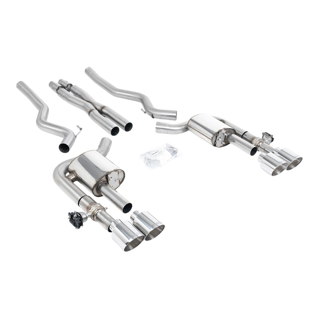 MILLTEK SSXFD416 Cat-Back Exhaust, 2.76" (Polished GT-115 Tips) for FORD Mustang Dark Horse (S650) / Mach 1 (S550) Photo-0