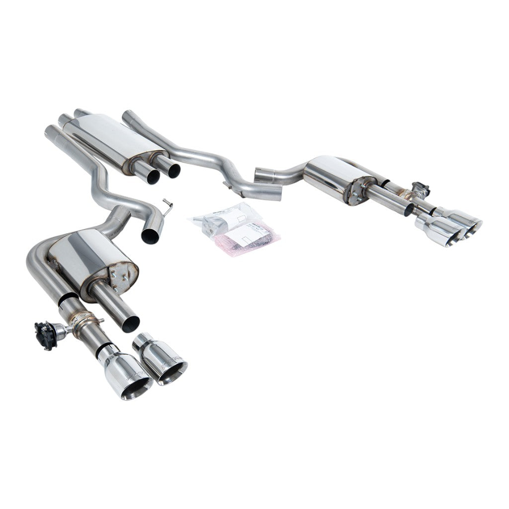 MILLTEK SSXFD434 Cat-Back Exhaust, 2.76" (Polished GT-100 Trims) for FORD Mustang 2.3L Fastback (S650) 2024- Photo-0