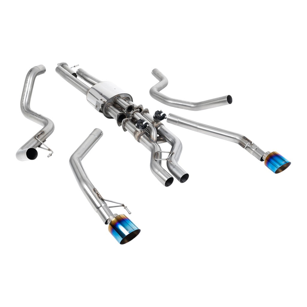 MILLTEK SSXFD451 Cat-Back Exhaust, 3" (Blue Titanium GT-115 Tips) for FORD Raptor Ranger 2023- Photo-0