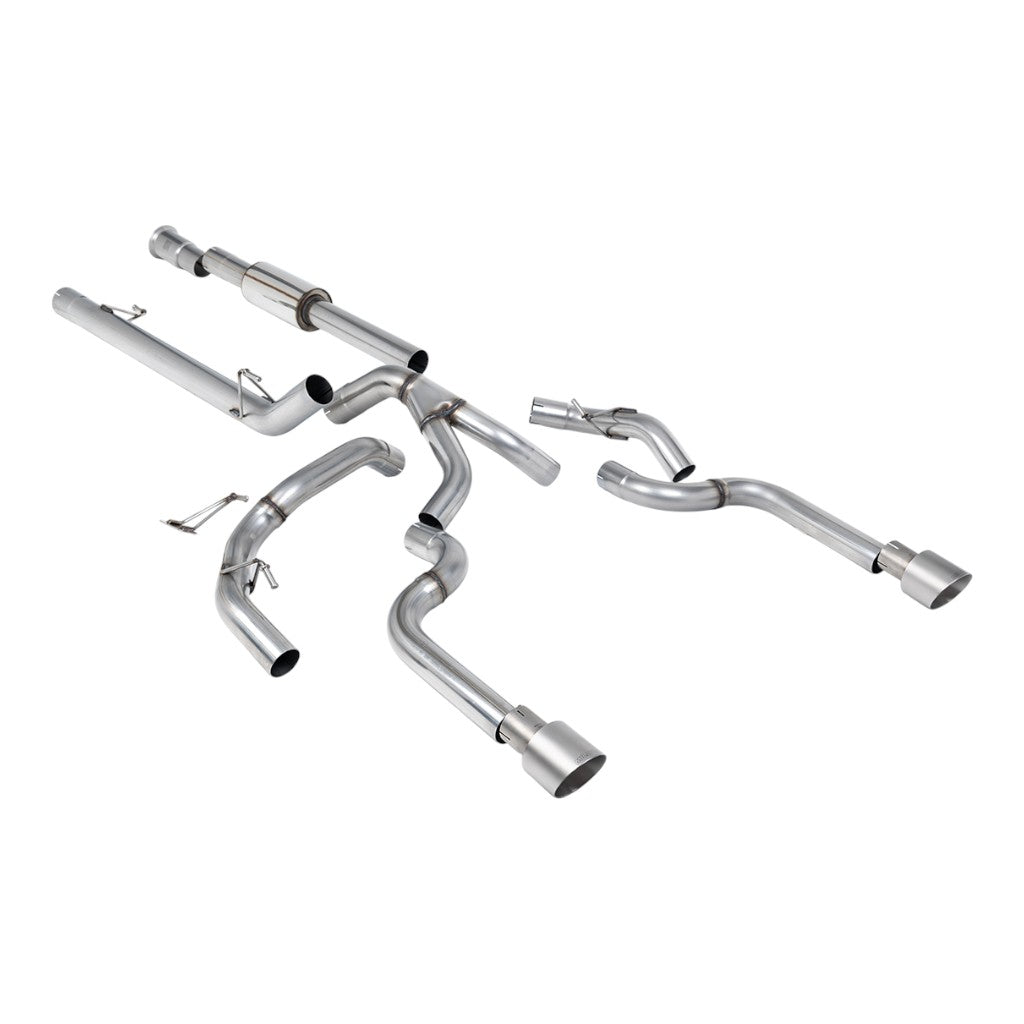 MILLTEK SSXFD490 Cat-Back Exhaust, 3" (Brushed Titanium GT-100 Tips) for FORD F-150 SuperCrew 5.0 V8 2021- Photo-0