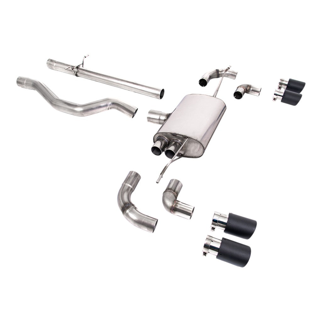 MILLTEK SSXLR109 Filter-Back Exhaust, 3" (Carbon JET-90 Trims) for LAND ROVER Defender 110 P400 2020- Photo-0