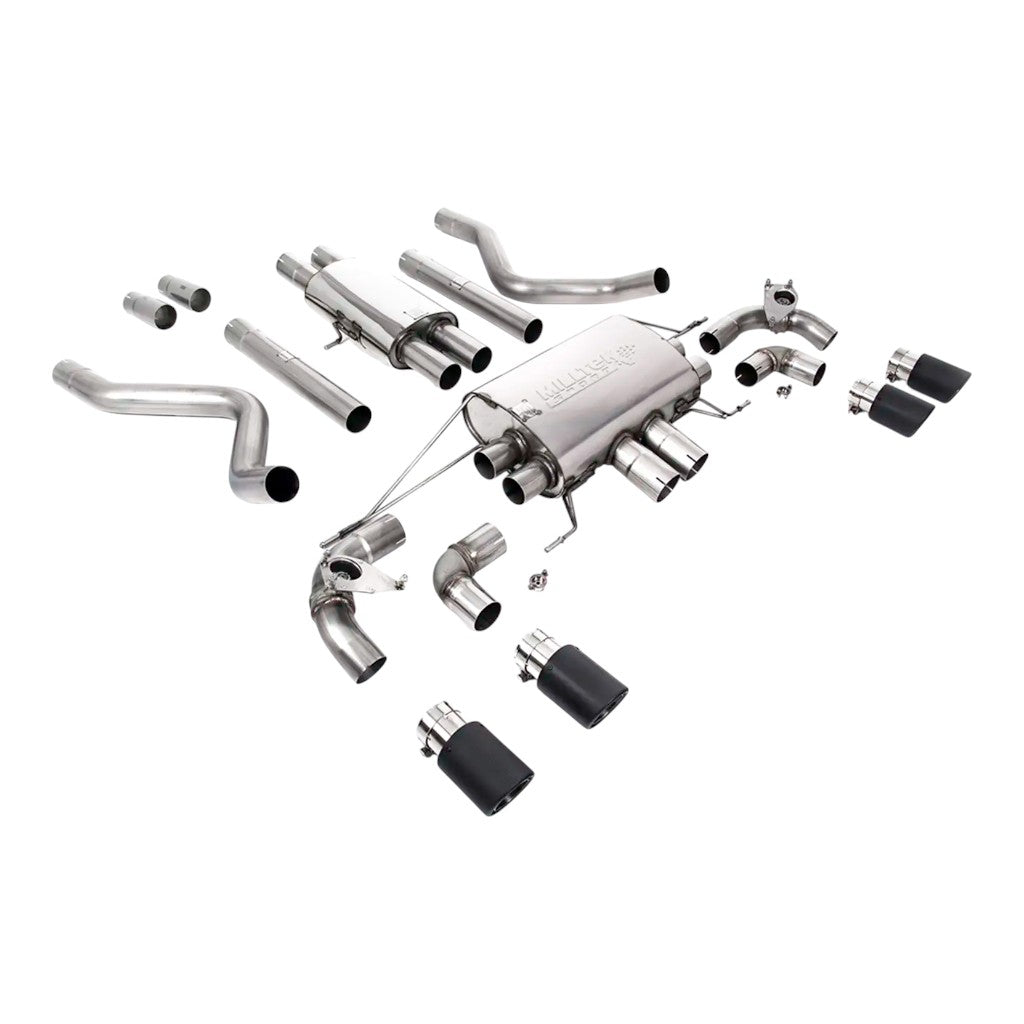 MILLTEK SSXLR124 Filter-Back Exhaust, 2.76" (Carbon JET-90 Trims) for LAND ROVER Defender 110 P525 OPF/GPF 2021- Photo-0