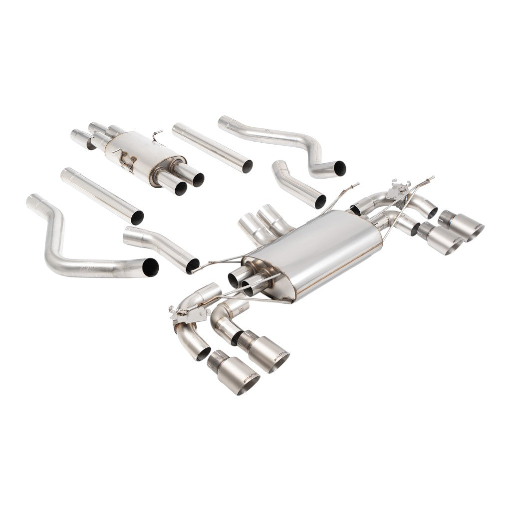 MILLTEK SSXLR241 Cat-Back Exhaust, 2.76" (Brushed Titanium GT-90 Trims) for LAND ROVER Defender 130 5.0 2023- Photo-0