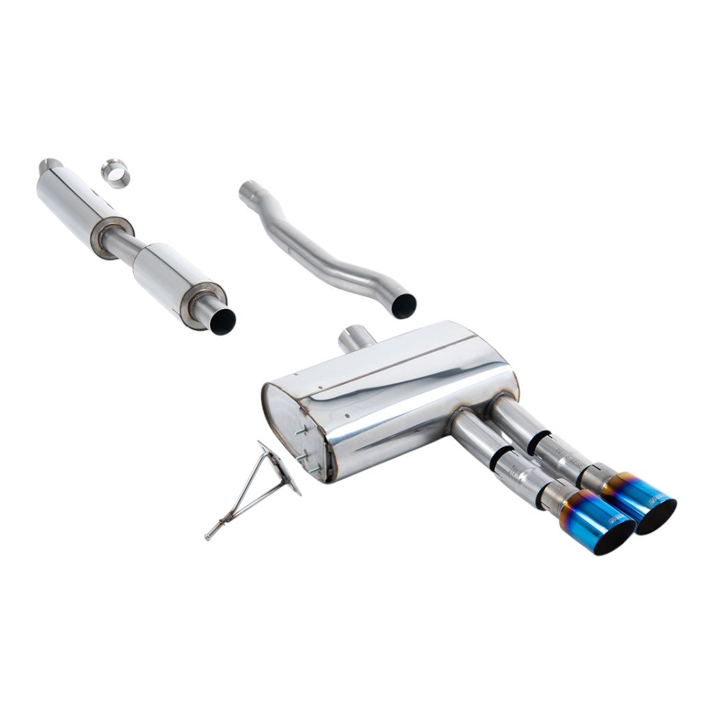 MILLTEK SSXM489 Cat-Back Exhaust, 2.75" (Blue Titanium Tips) for MINI Cooper S (F55) 2014– Photo-0
