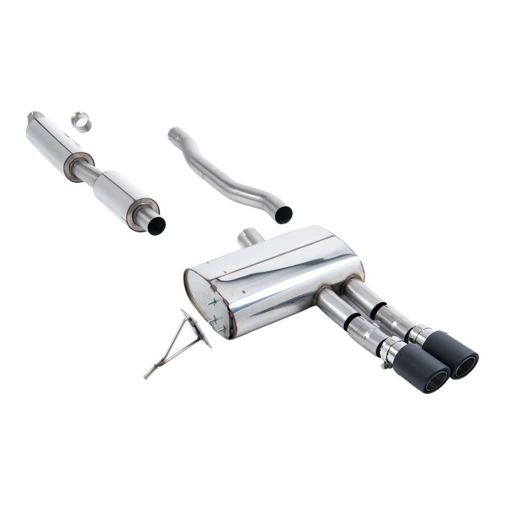 MILLTEK SSXM490 Cat-Back Exhaust, 2.75" (Carbon Tips) for MINI Cooper S (F55) 2014– Photo-0