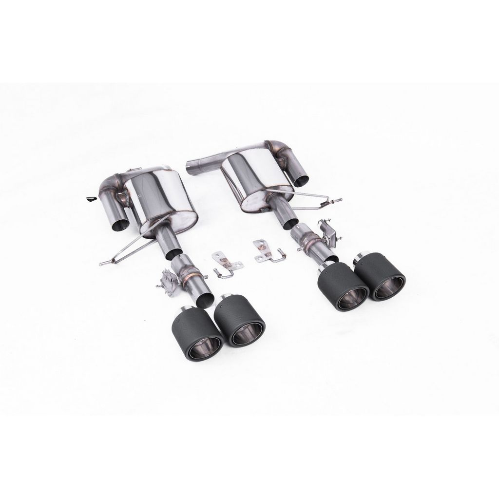 MILLTEK SSXRR117 Valved Rear Silencers (JET-115 Carbon Tips) for RANGE ROVER Sport (L494) 5.0 (Facelift) 2018-2022 Photo-0