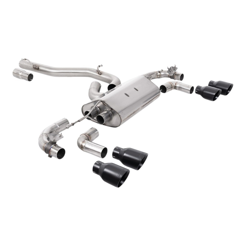 MILLTEK SSXVW645 Cat-Back Exhaust, 3.15" (Cerakote Black GT-100 Tips) for VW Golf R (MK7.5) Photo-0