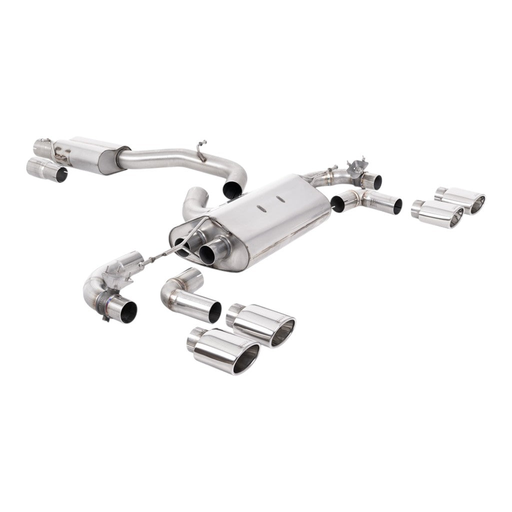 MILLTEK SSXVW650 Cat-Back Exhaust, 3.15" (Polished Ovals) for VW Golf R (MK7.5) Photo-0