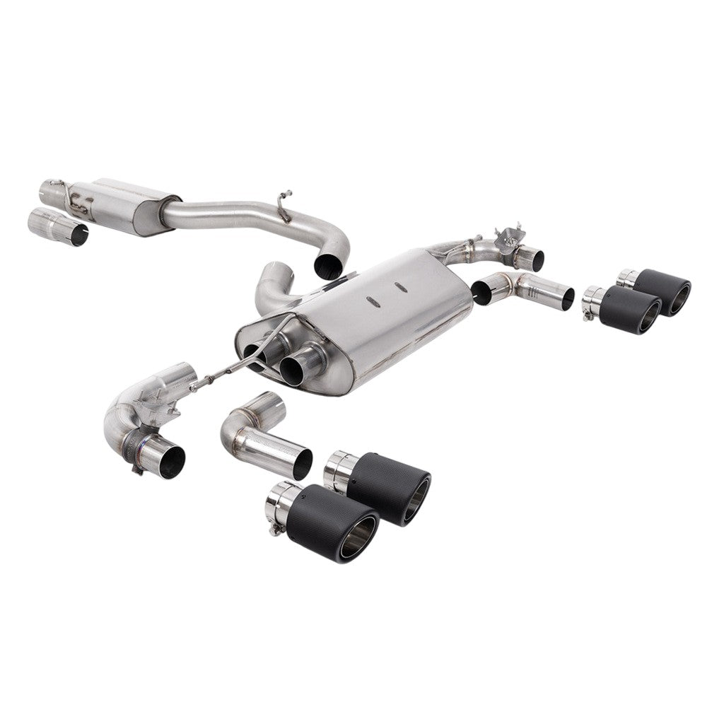 MILLTEK SSXVW655 Cat-Back Exhaust, 3.15" (Carbon JET-100 Tips) for VW Golf R (MK7.5) Photo-0