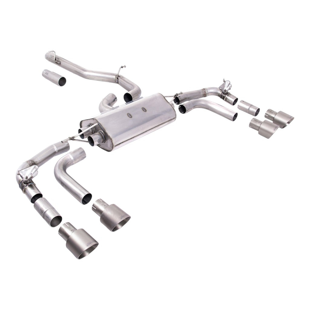 MILLTEK SSXVW660 Filter-Back Exhaust, 3" (Titanium GT-100 Trims) for VW Tiguan R OPF/GPF 2021- Photo-0