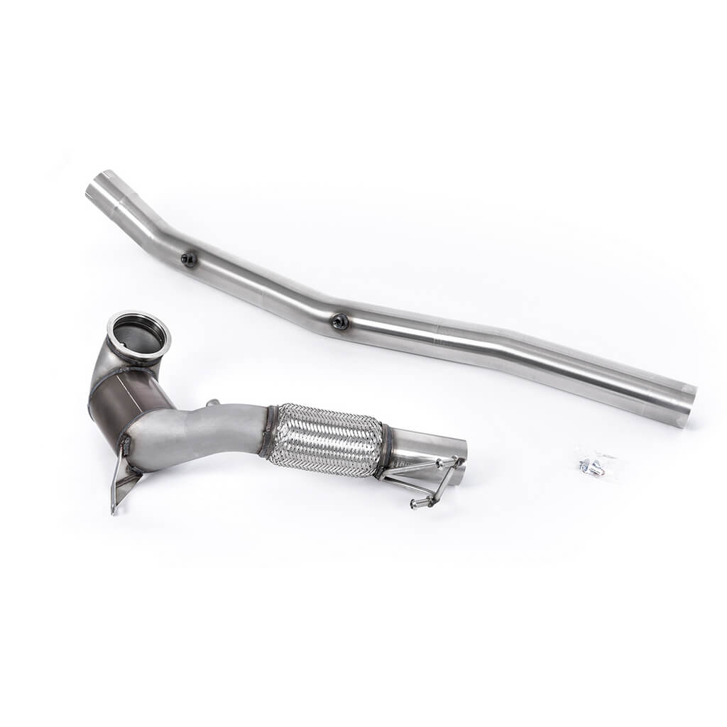 MILLTEK SSXVW672 Catted Downpipe, 3.7" (No CEL) for VW Golf R (MK8) / AUDI S3 (8Y) Photo-0