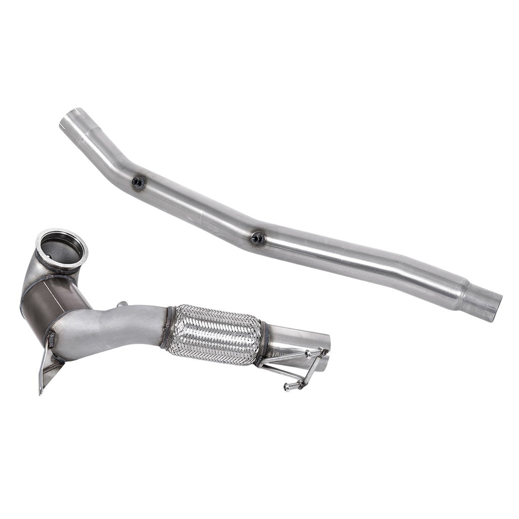 MILLTEK SSXVW673 Catted Downpipe, 3.7" (No CEL) for VW Golf R (MK8) / AUDI S3 (8Y) Photo-0