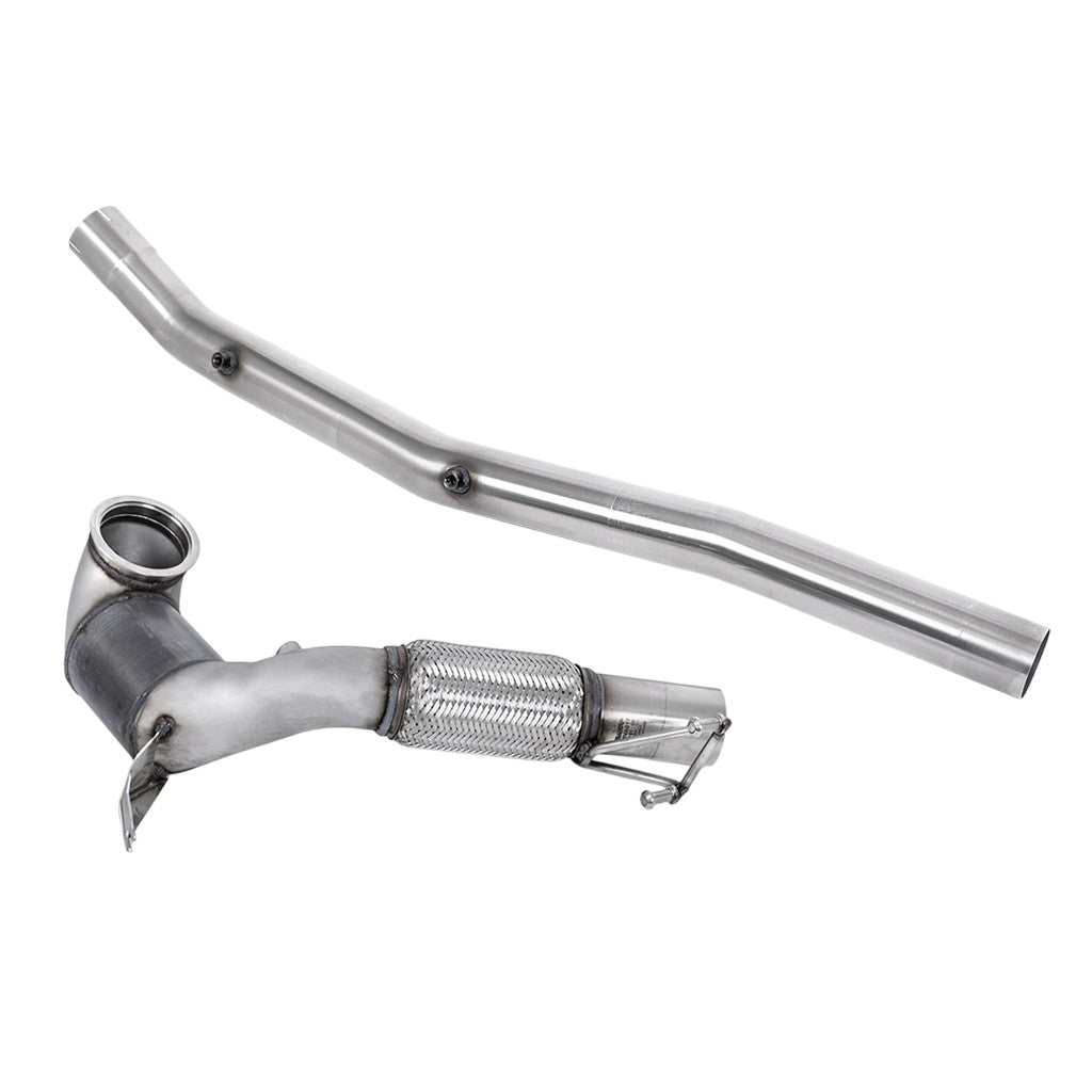 MILLTEK SSXVW674 Catted Downpipe, 3.7" for VW Golf R (MK8) / AUDI S3 (8Y) Photo-0