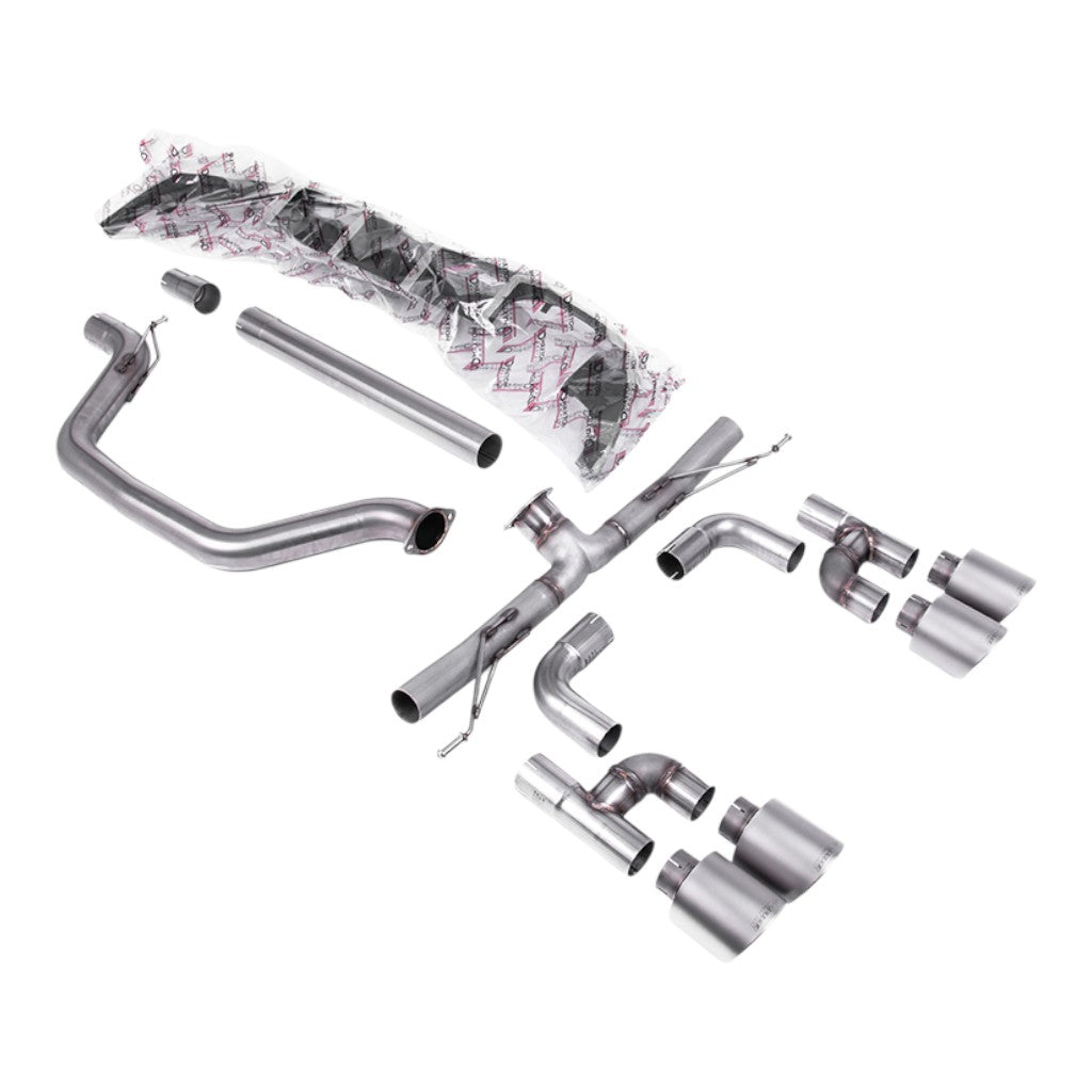 MILLTEK SSXVW694 Cat-Back Exhaust, 3.15" (Titanium GT-115 Tips) for VW Golf GTI (MK8) Photo-0
