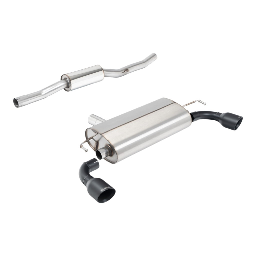 MILLTEK SSXVW775 Cat-Back Exhaust, 2.5" (GT-100 Cerakote Black Slash Cut Tips) for VW Golf R32 (MK4) Photo-0