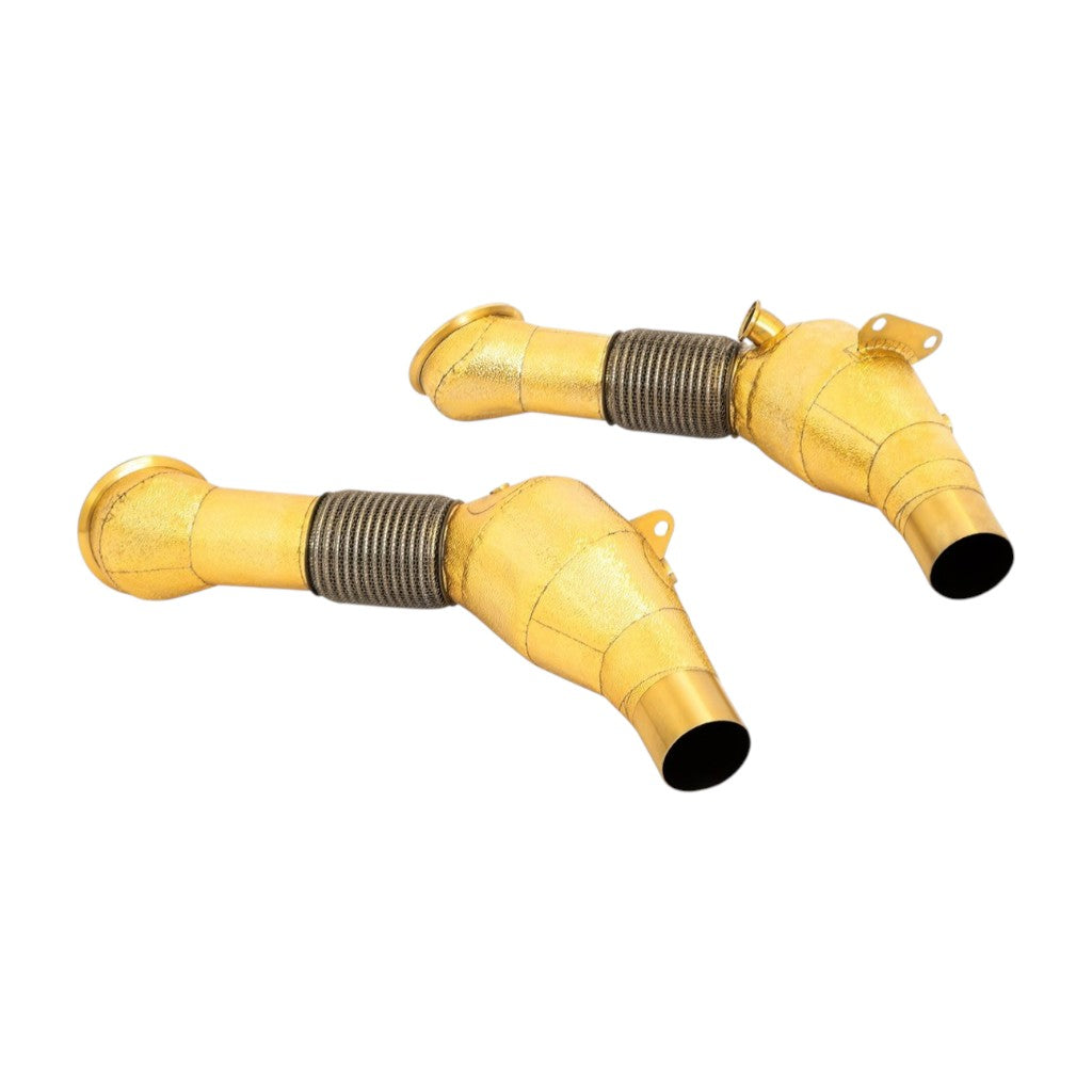 NOVITEC F1 090 79 Sport Metal Catalysts, Gold-Plated, 2pcs for FERRARI SF90 XX / SF90 2019- Photo-0