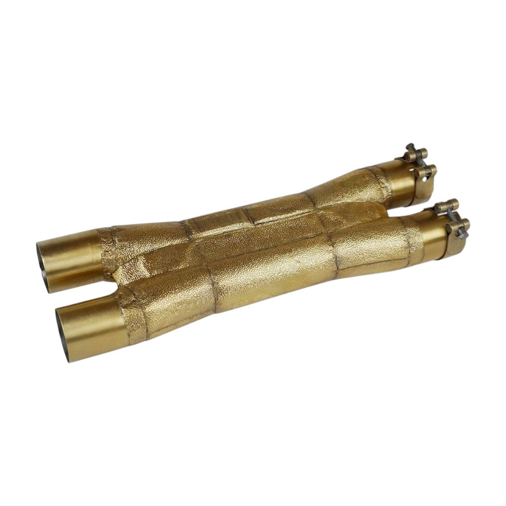NOVITEC F1 999 53 X-Pipe Exhaust Replacement, Gold-Plated Stainless Steel for FERRARI Monza SP1 / SP2 2018-2021 Photo-0