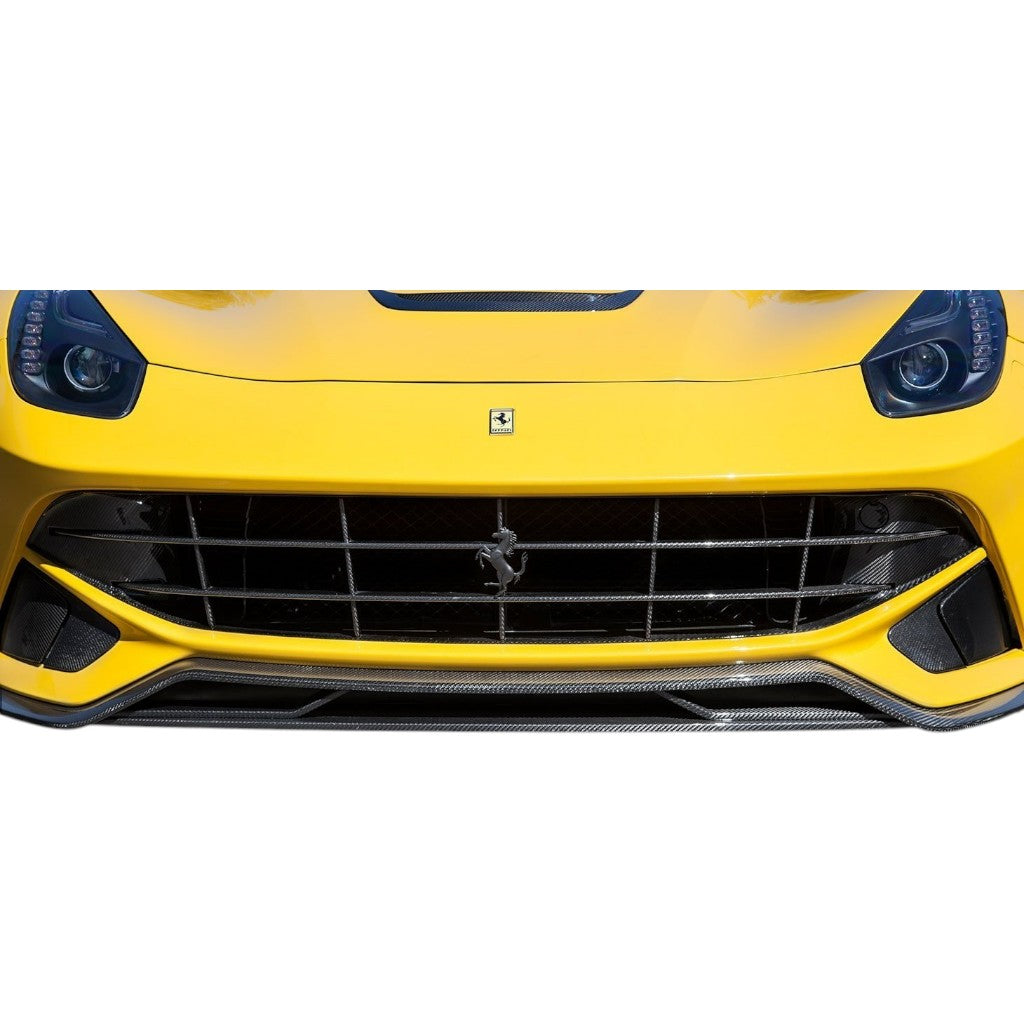 NOVITEC F6 222 38 Front Spoiler Lip Attachement, Visible Carbon for FERRARI F12 2012-2017 Photo-1