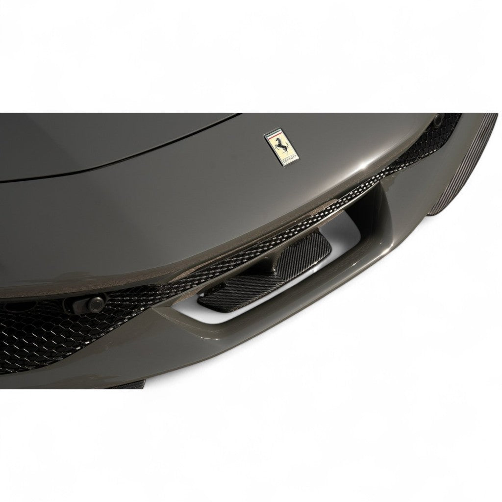 NOVITEC F6 296 28 Front Air-Guide-Spoiler, Center Position, Visible Carbon (for Cars With Front-Radar) for FERRARI 296 2021- Photo-1