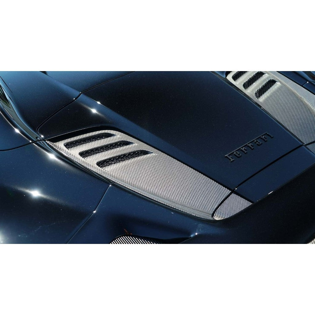 NOVITEC F6 444 44 Cover Engine Air-Vent, Visible Carbon for FERRARI F8 Spider 2019- Photo-1