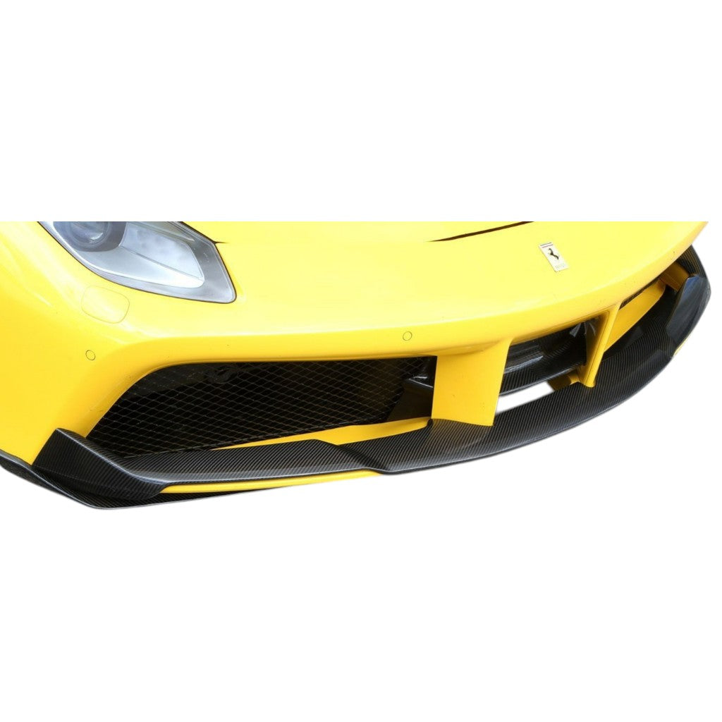 NOVITEC F6 488 31 Front Spoiler Lip, Visible Carbon for FERRARI 488 2015-2019 Photo-1