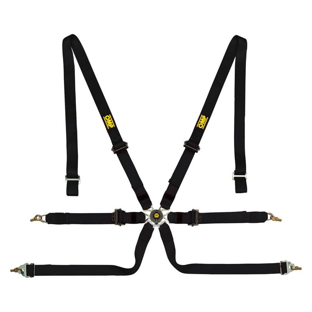 OMP DA0-0202-A01-071 Safety Harness One 2", 6-point, FIA 8853-2016, Black Photo-0