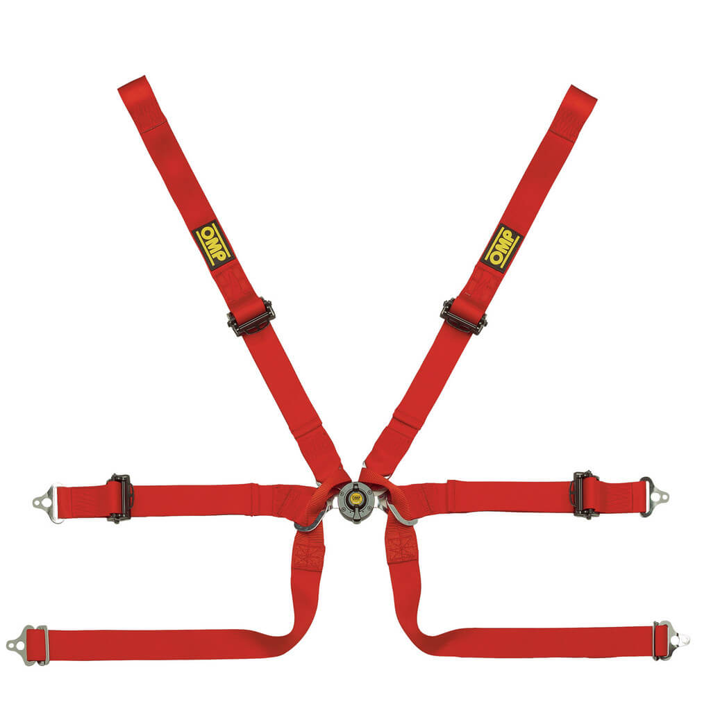 OMP DA0-0206-A01-061 Safety Harness Tecnica Formula 2", 6-point, FIA 8853-2016, Red Photo-0