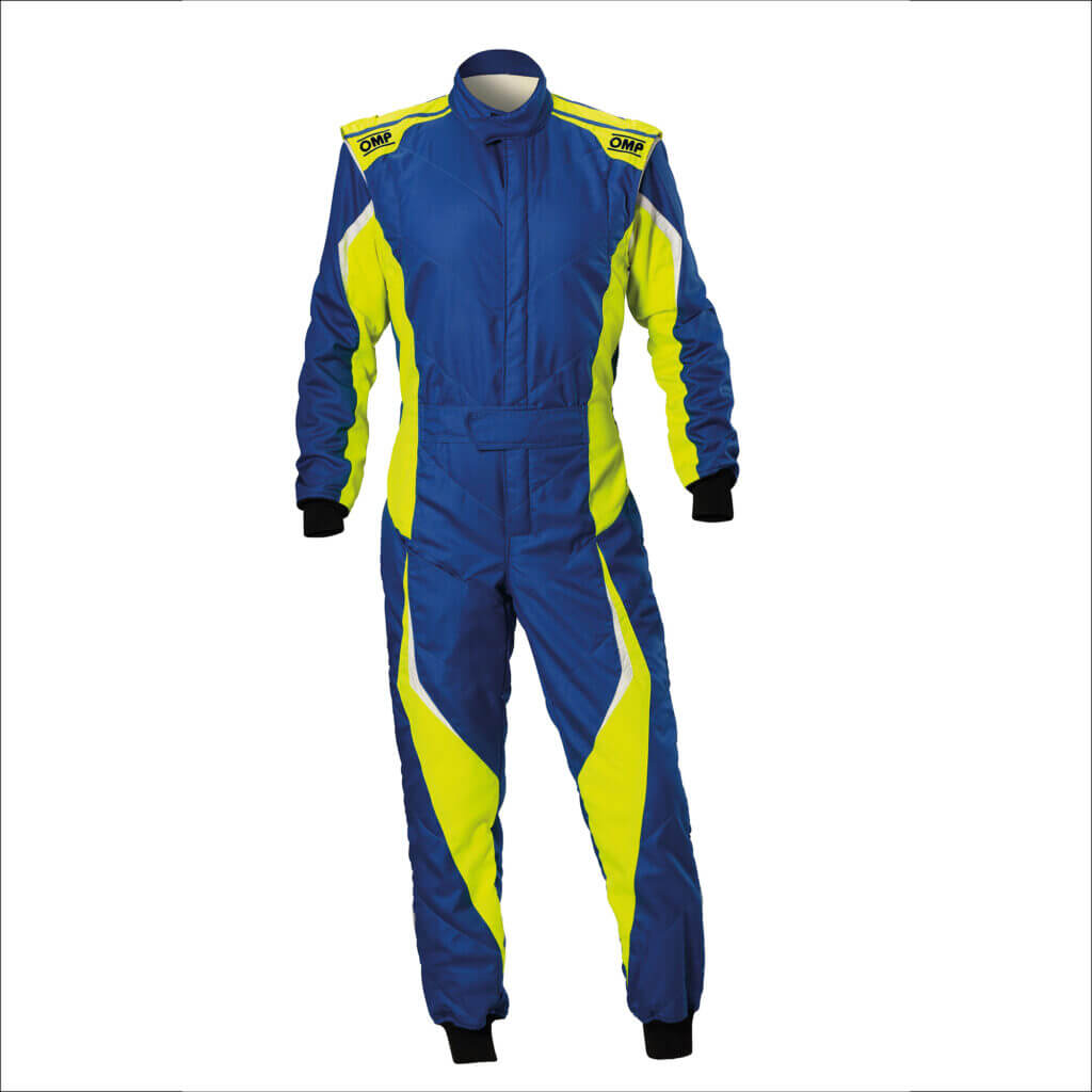OMP IA0-1859-B01-044-48 Racing Suit Tecnica Evo, FIA 8856-2018, Blue / Yellow, Size 48 Photo-0