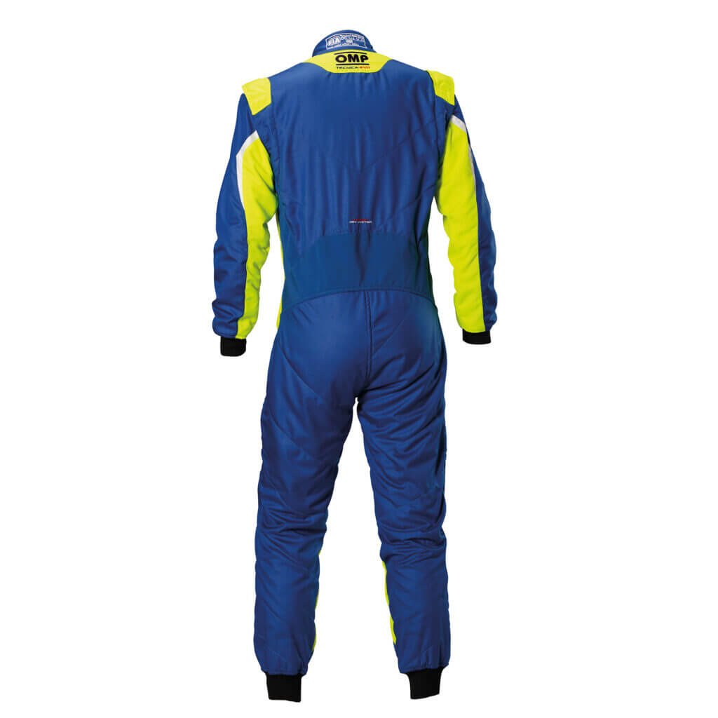 OMP IA0-1859-B01-044-44 Racing Suit Tecnica Evo, FIA 8856-2018, Blue / Yellow, Size 44 Photo-1