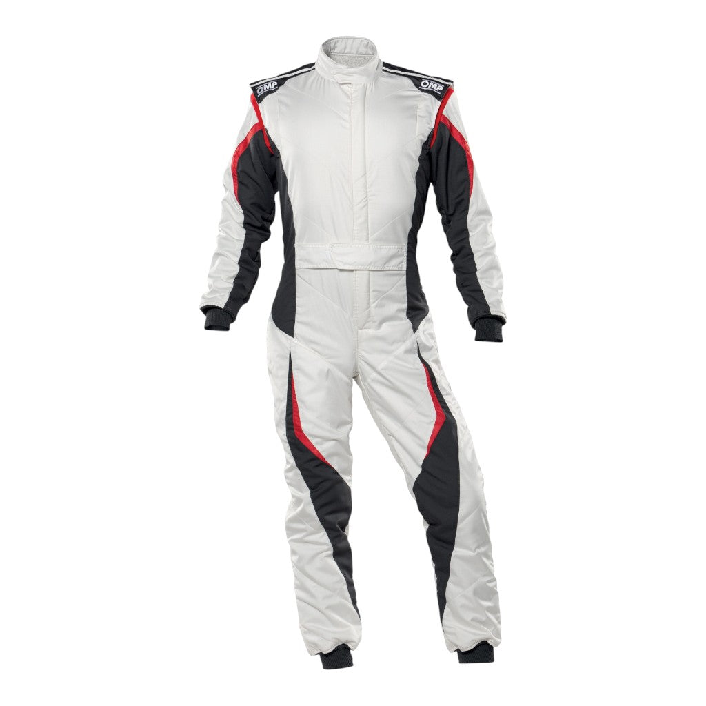 OMP IA0-1859-B01-373-52 Racing Suit Tecnica Evo, FIA 8856-2018, White / Anthracite, Size 52 Photo-0