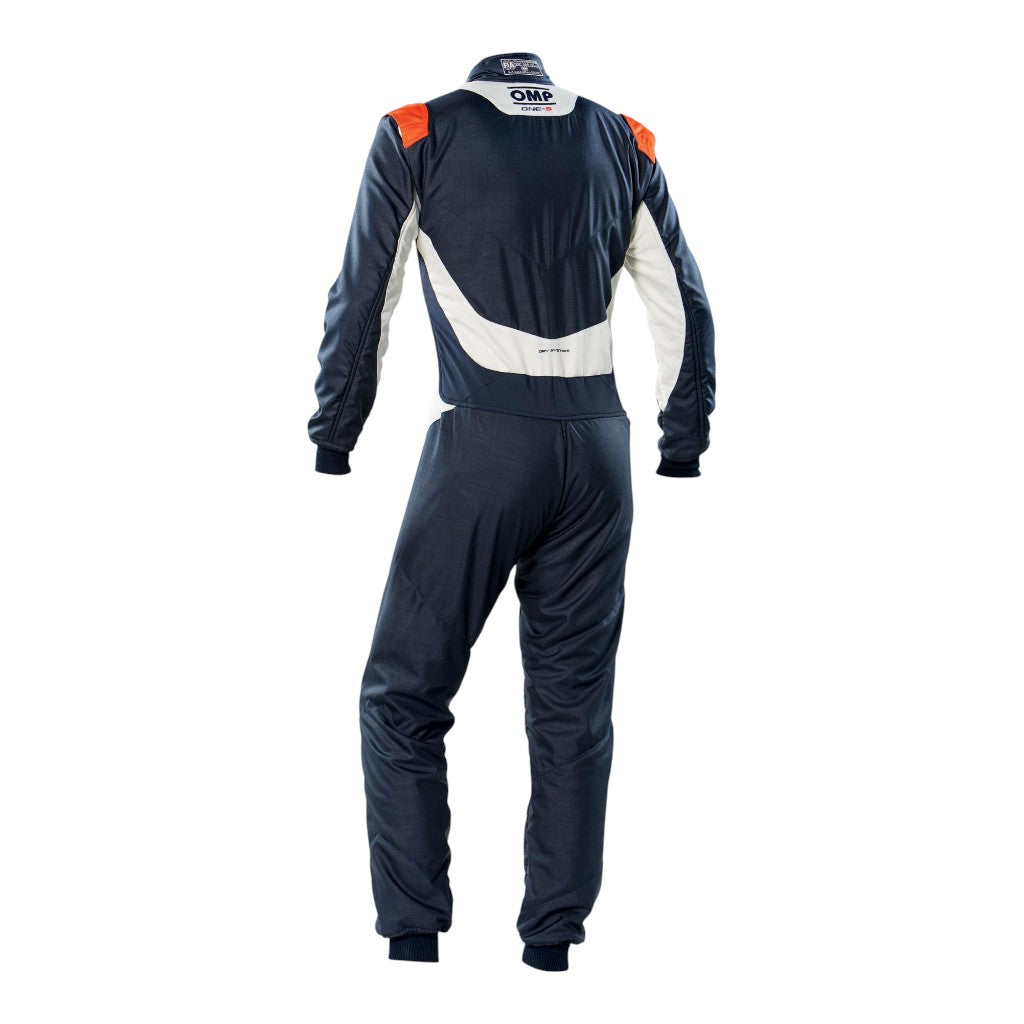 OMP IA0-1860-A01-249-46 Racing Suit One-S MY2020, FIA 8856-2018, Navy Blue / Fluo Orange, Size 46 Photo-1
