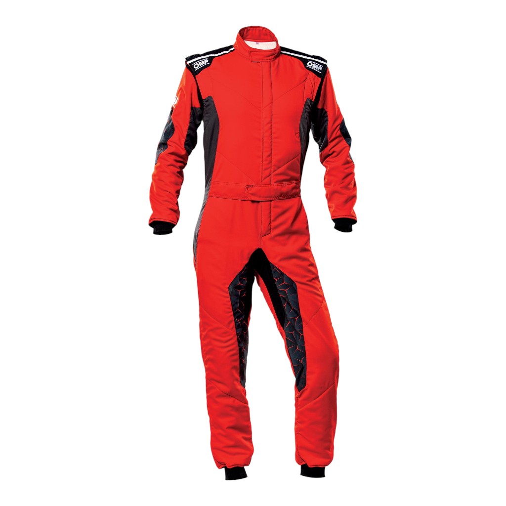 OMP IA0-1864-A01-060-62 Racing Suit Tecnica Hybrid, FIA 8556-2018, Red / Black, Size 62 Photo-0