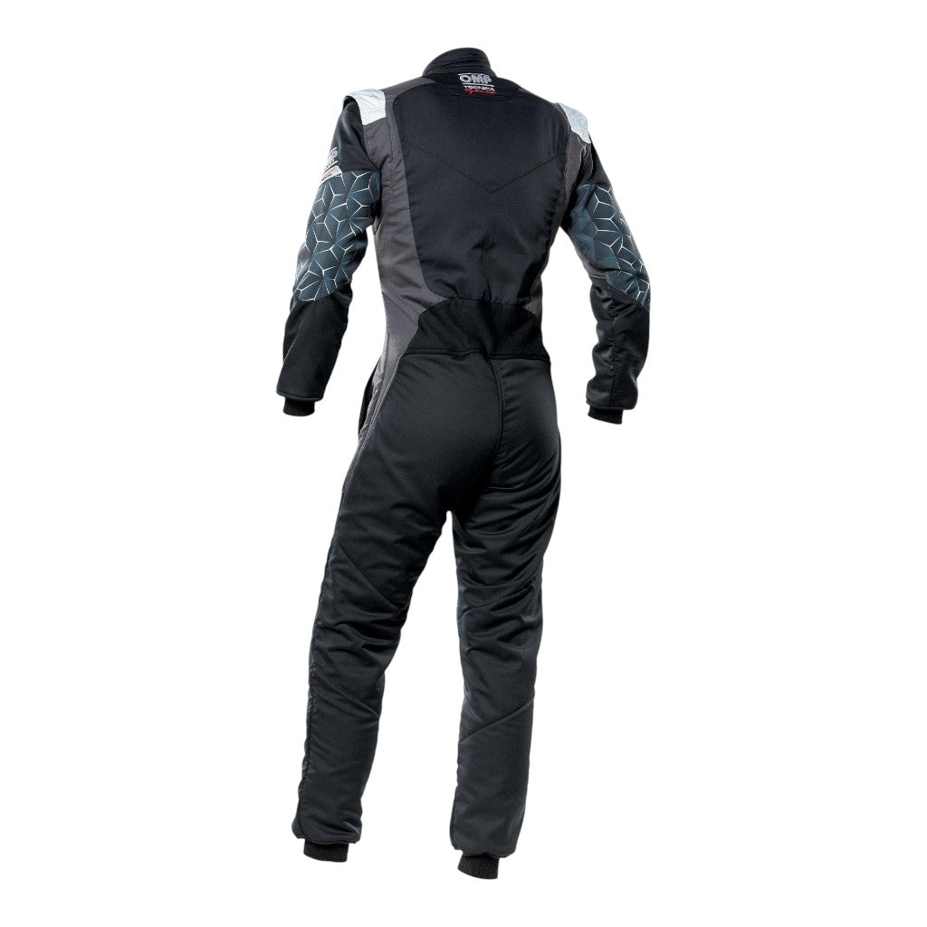 OMP IA0-1864-A01-171-52 Racing Suit Tecnica Hybrid, FIA 8556-2018, Black / Silver, Size 52 Photo-1