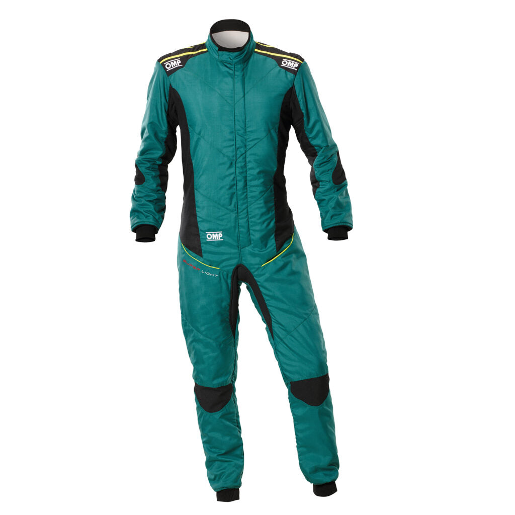 OMP IA0-1870-A01-031-62 Racing Suit Tecnica (Super Light), FIA 8856-2018, Green / Fluo Yellow, Size 62 Photo-0