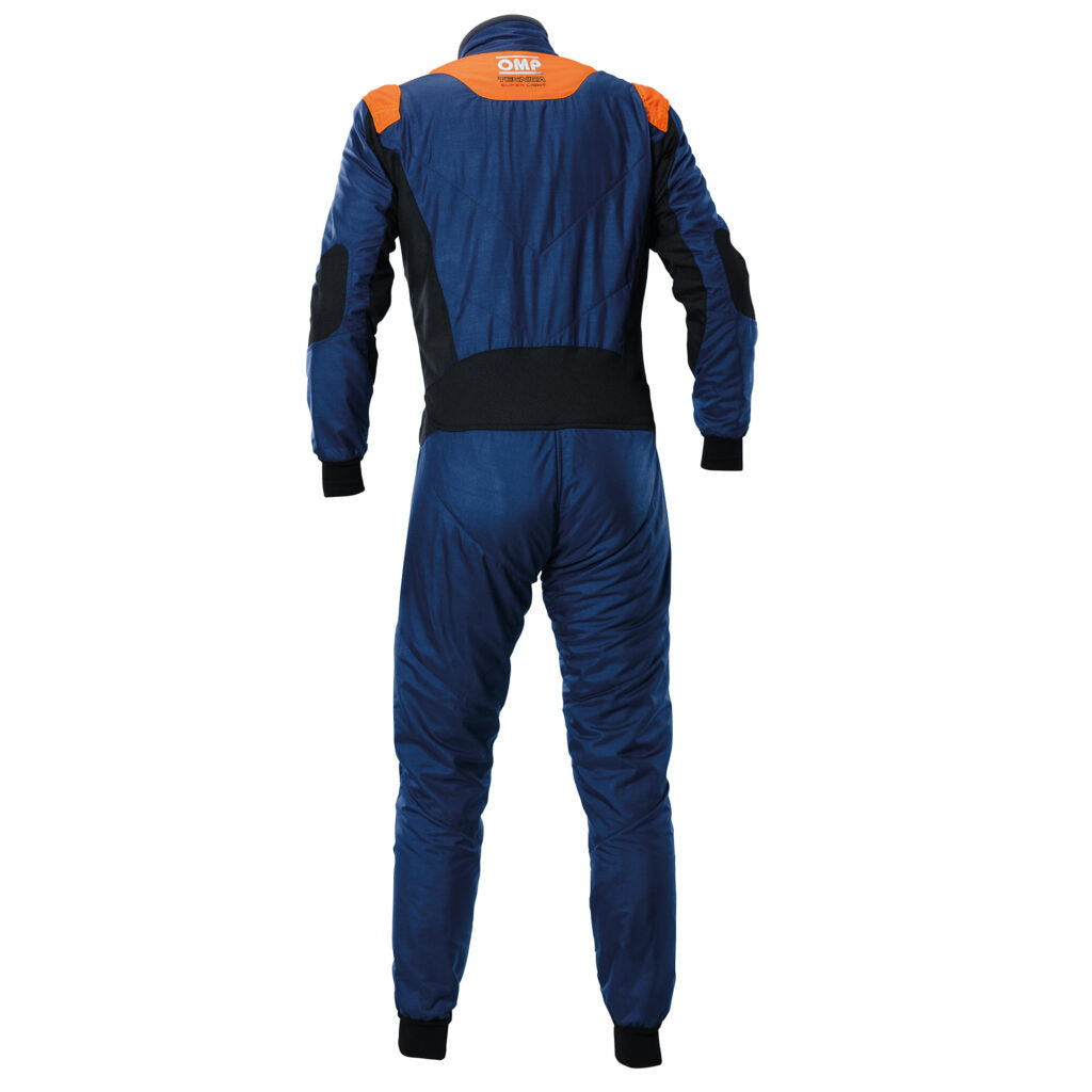 OMP IA0-1870-A01-249-56 Racing Suit Tecnica (Super Light), FIA 8856-2018, Navy Blue / Fluo Orange, Size 56 Photo-1