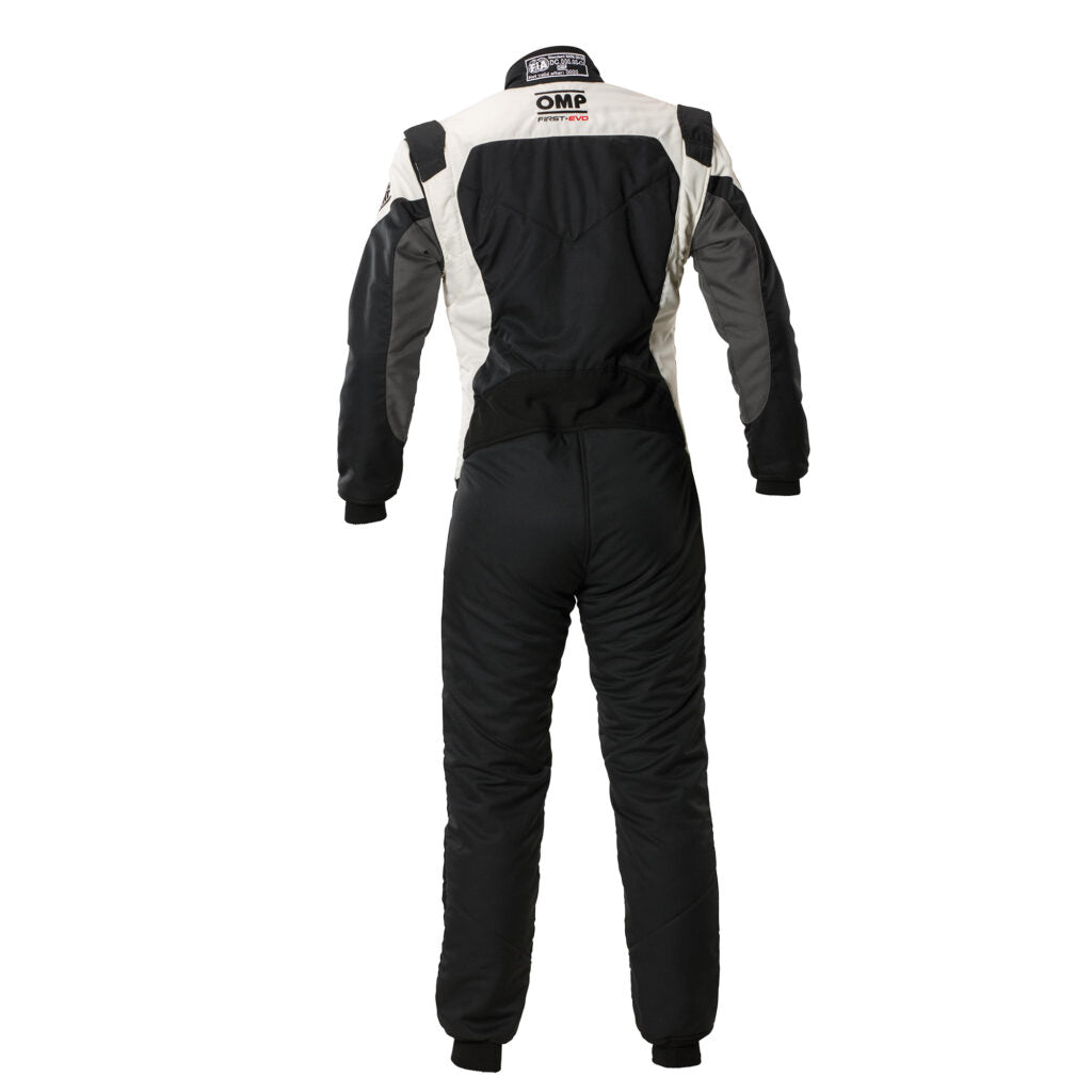 OMP IA0-1874-A01-076-62 Racing Suit First Evo My2025, FIA 8856-2018, Black / White, Size 62 Photo-1