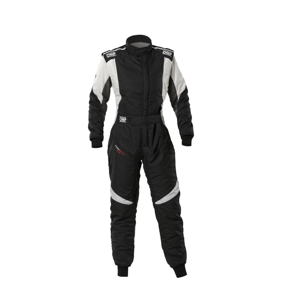 OMP IA0-1874-A02-076-46 Racing Suit First Evo Elle My2025, FIA 8856-2018, Black / White, Size 46 Photo-0