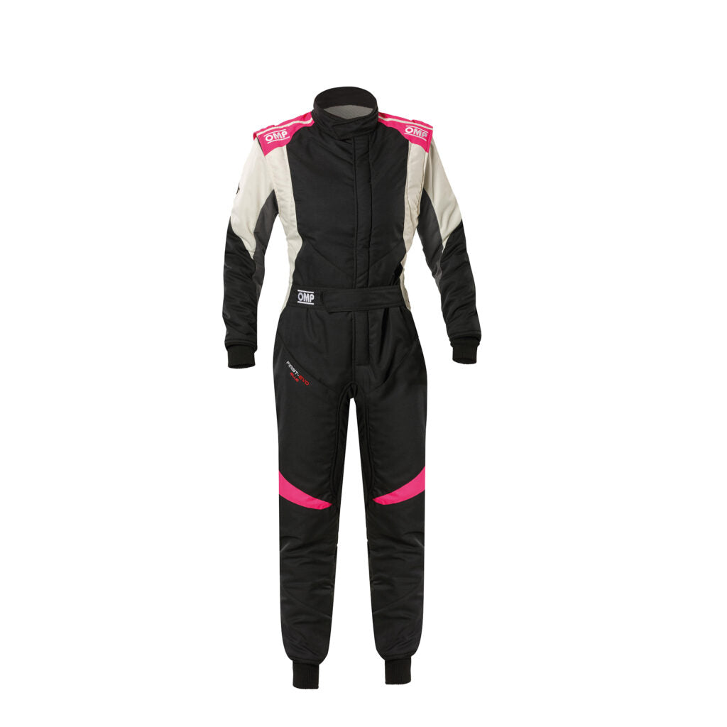 OMP IA0-1874-A02-277-44 Racing Suit First Evo Elle My2025, FIA 8856-2018, Black / Fuchsia, Size 44 Photo-0