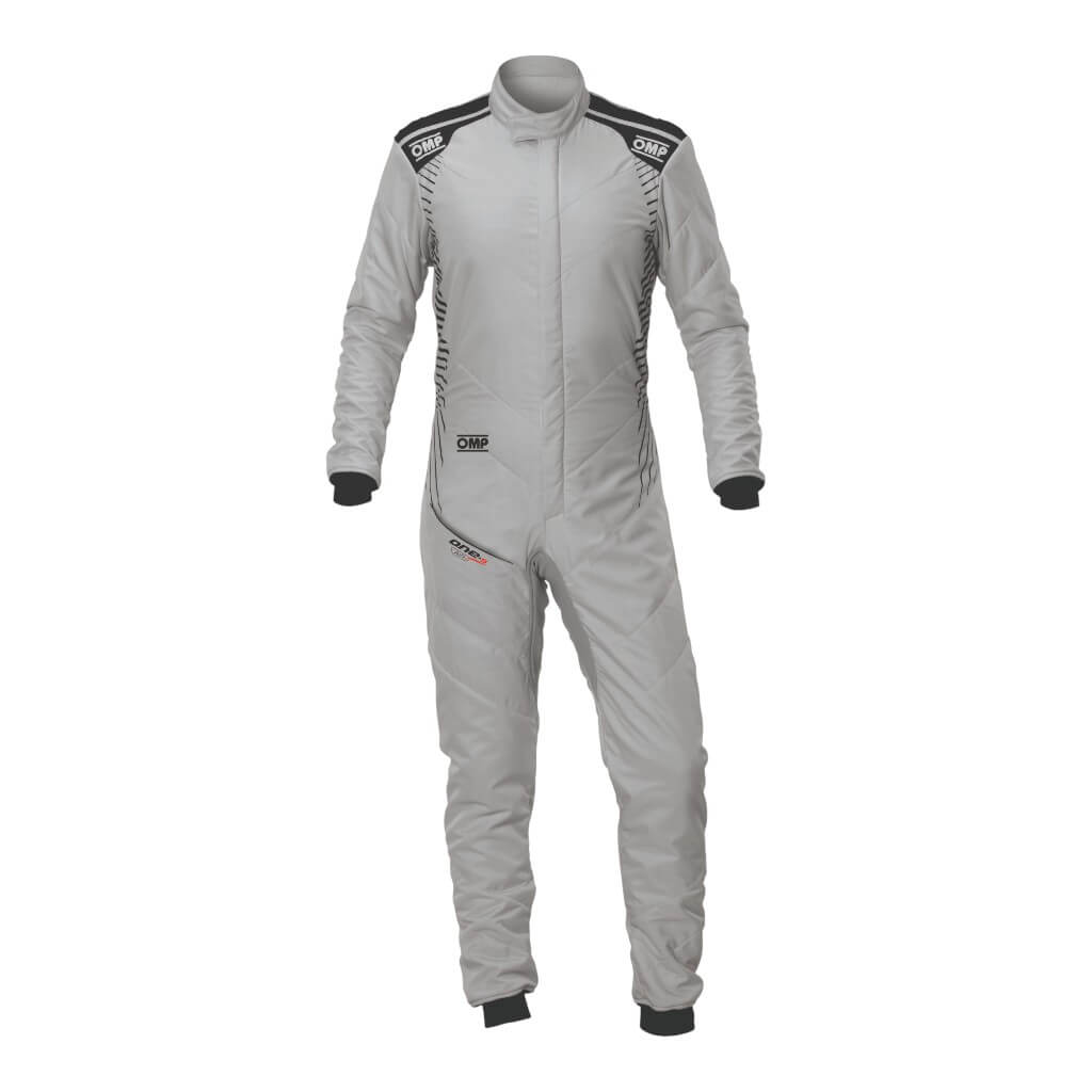 OMP IA0-1876-A01-189-56 Racing Suit One-S Air, FIA 8856-2018, Silver/Black, Size 56 Photo-0