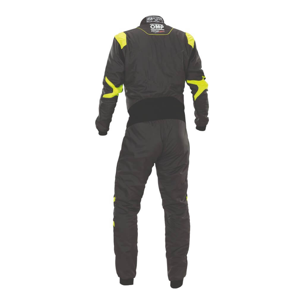 OMP IA0-1879-A01-184-52 Racing Suit One Evo Air, FIA 8856-2018, Iron Grey/Fluo Yellow, Size 52 Photo-1