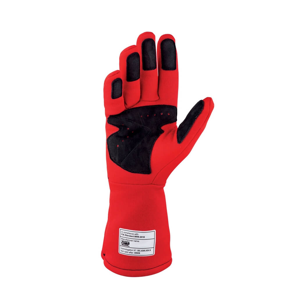 OMP IB0-0746-C01-061-XL Racing Gloves Dijon My2025, FIA 8856-2018, Red, Size XL Photo-1