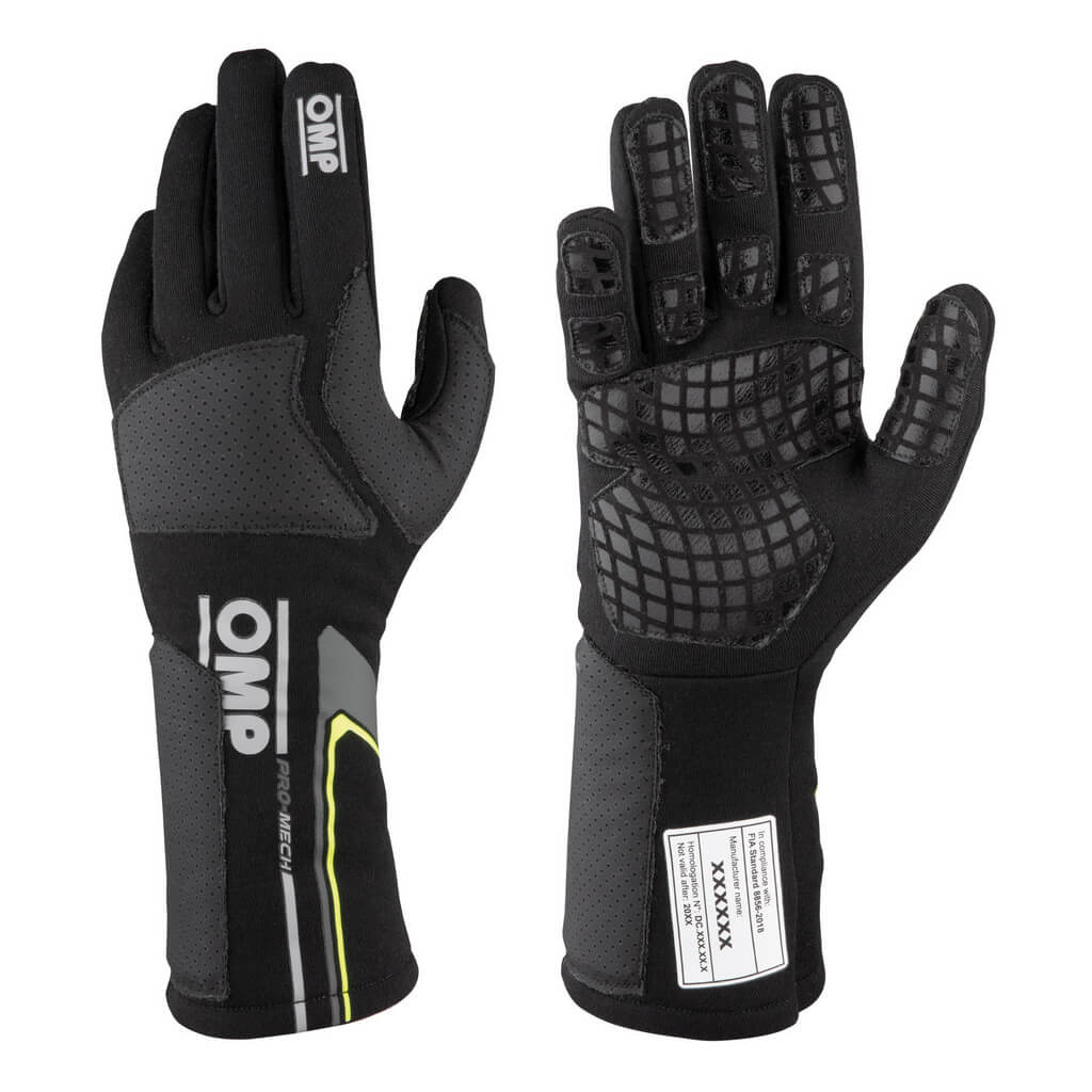 OMP IB0-0758-B01-071-M Mechanic Gloves Pro Mech Evo, FIA 8856-2018, Black, Size M Photo-0