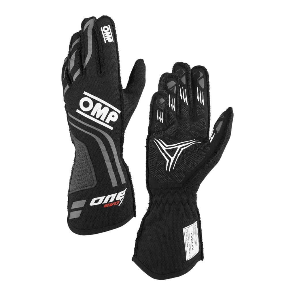 OMP IB0-0775-A01-071-M Racing Gloves One Evo-X MY24, FIA 8856-2018, Black, Size M Photo-0