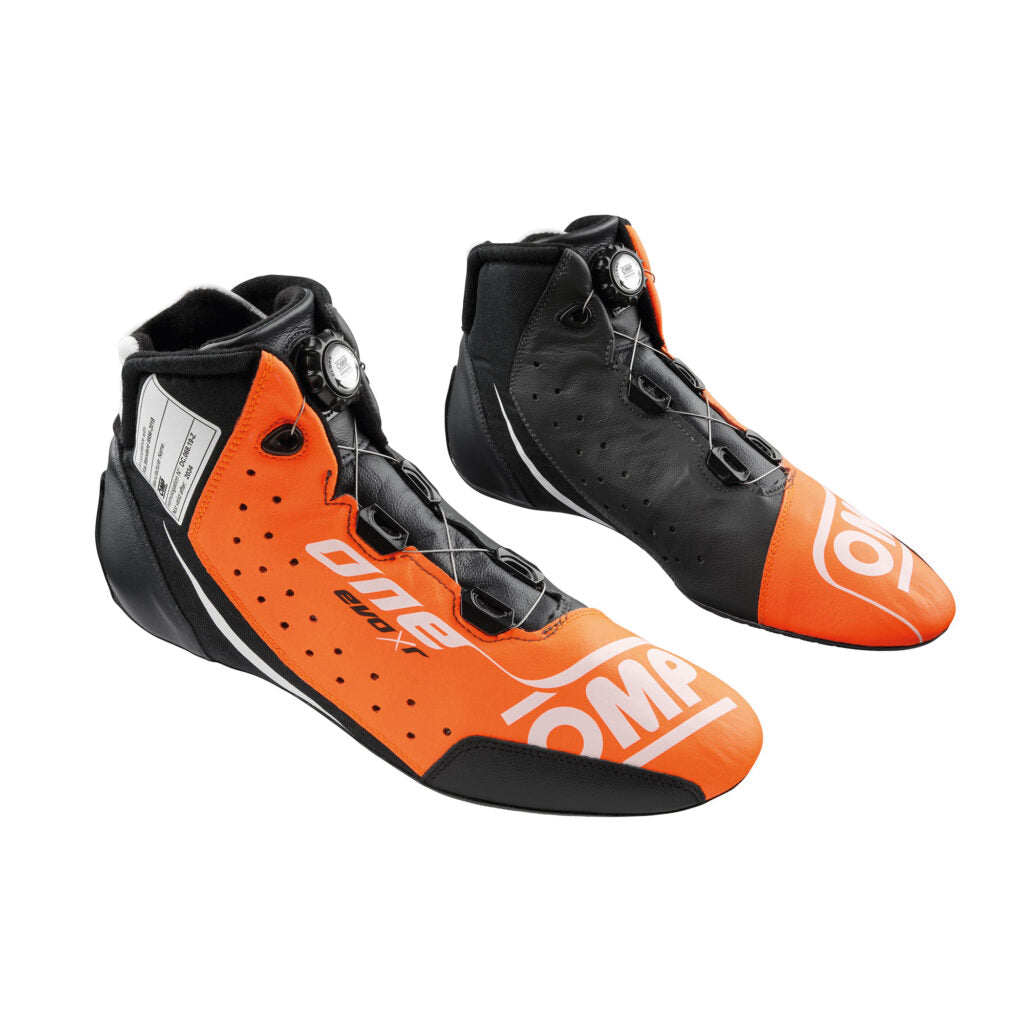 OMP IC0-0805-B01-096-44 Racing Shoes One Evo X R, FIA 8856-2018, Orange / Anthracite, Size 44 Photo-0