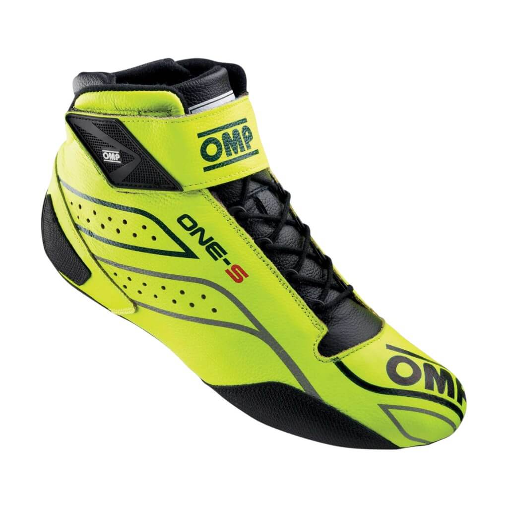 OMP IC0-0822-A03-099-46 Racing Shoes One-S, FIA 8856-2018/SFI, Fluo Yellow, Size 46 Photo-0