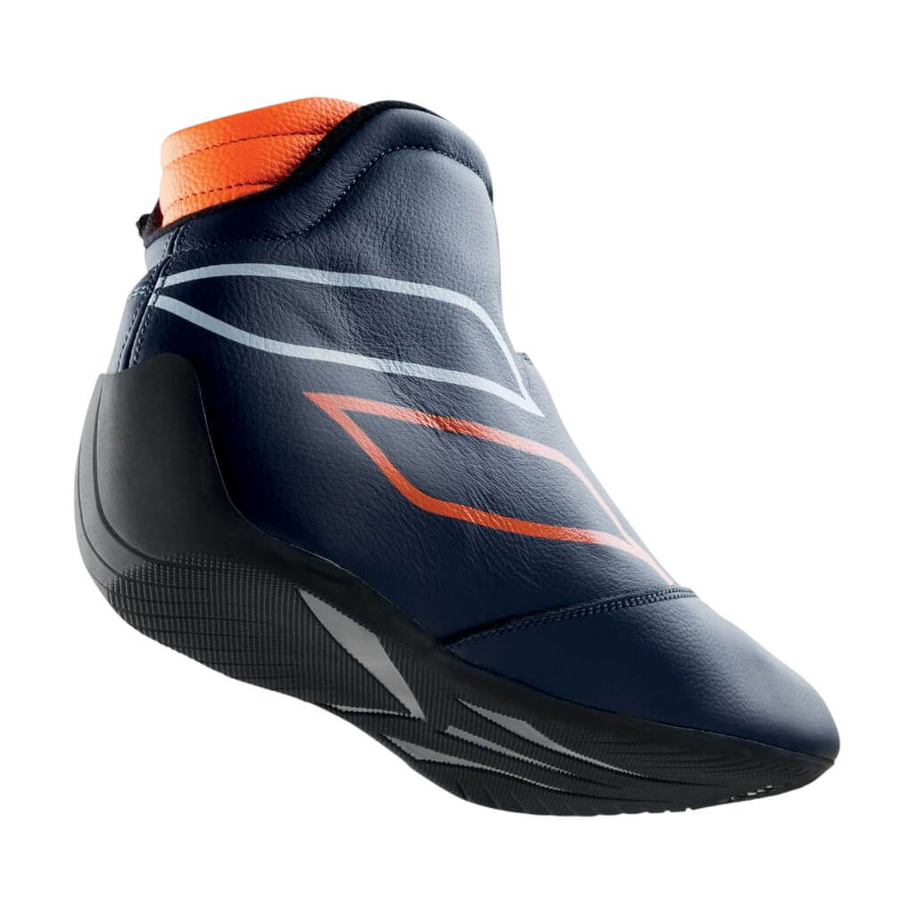 OMP IC0-0822-A03-249-42 Racing Shoes One-S, FIA 8856-2018/SFI, Navy Blue/Fluo Orange, Size 42 Photo-1