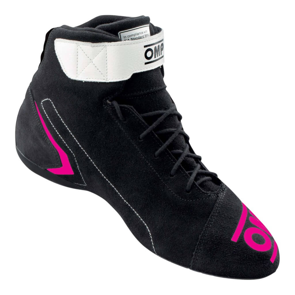 OMP IC0-0824-A01-277-45 Racing Shoes First MY2021, FIA 8856-2018, Black / Fuchsia, Size 45 Photo-0