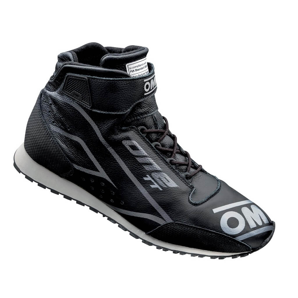 OMP IC0-0828-A01-071-38 Racing Shoes for Co-Driver One TT, FIA 8856-2018, Black, Size 38 Photo-0