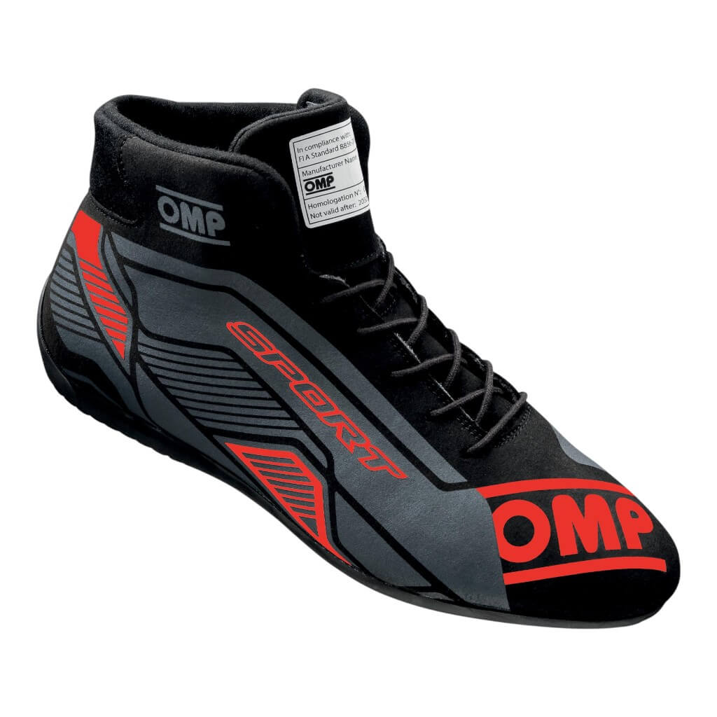 OMP IC0-0829-A01-073-39 Racing Shoes Sport MY2022, FIA 8856-2018, Black / Red, Size 39 Photo-0